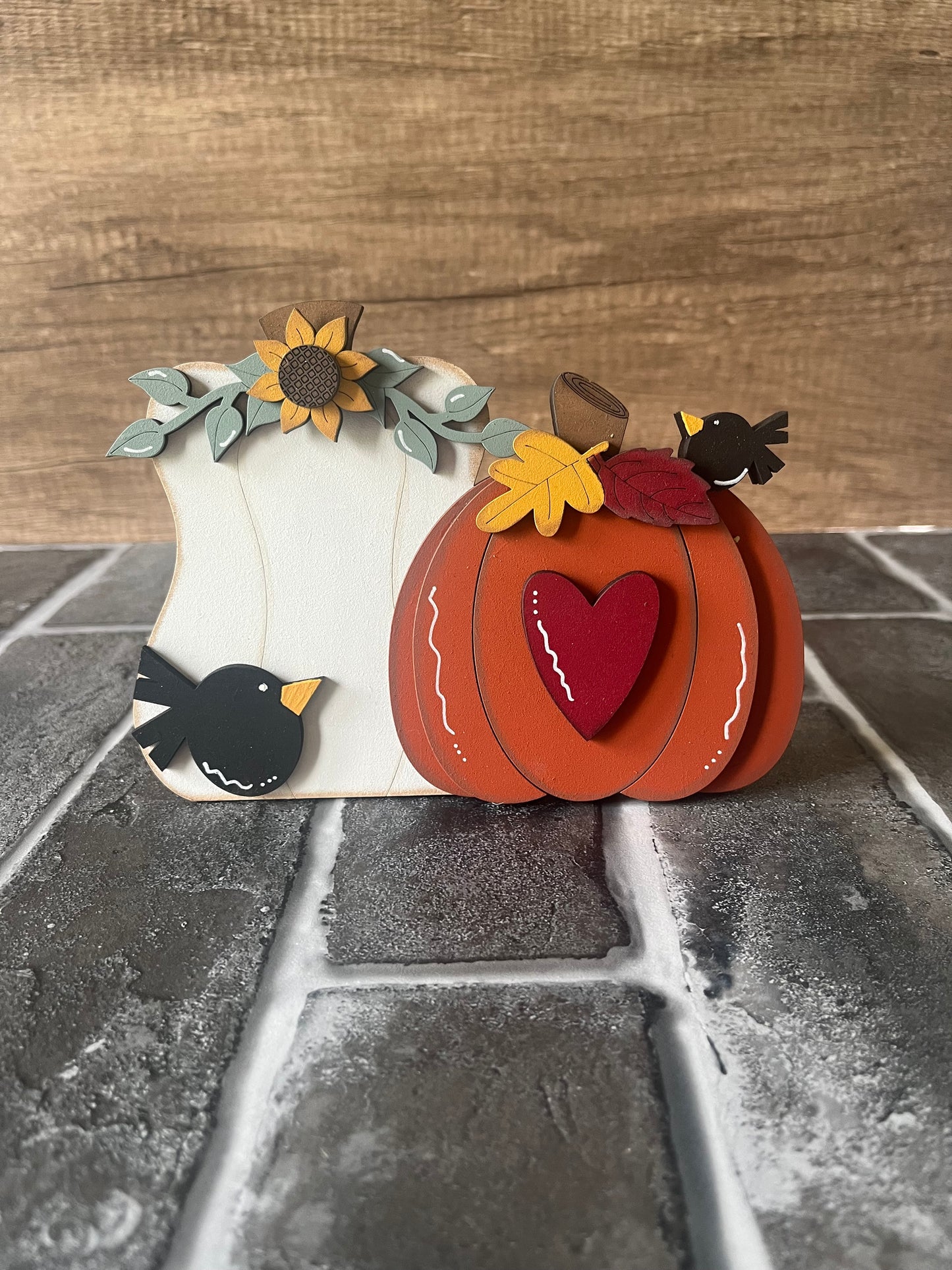 Crow Pumpkin Shelf Sitter