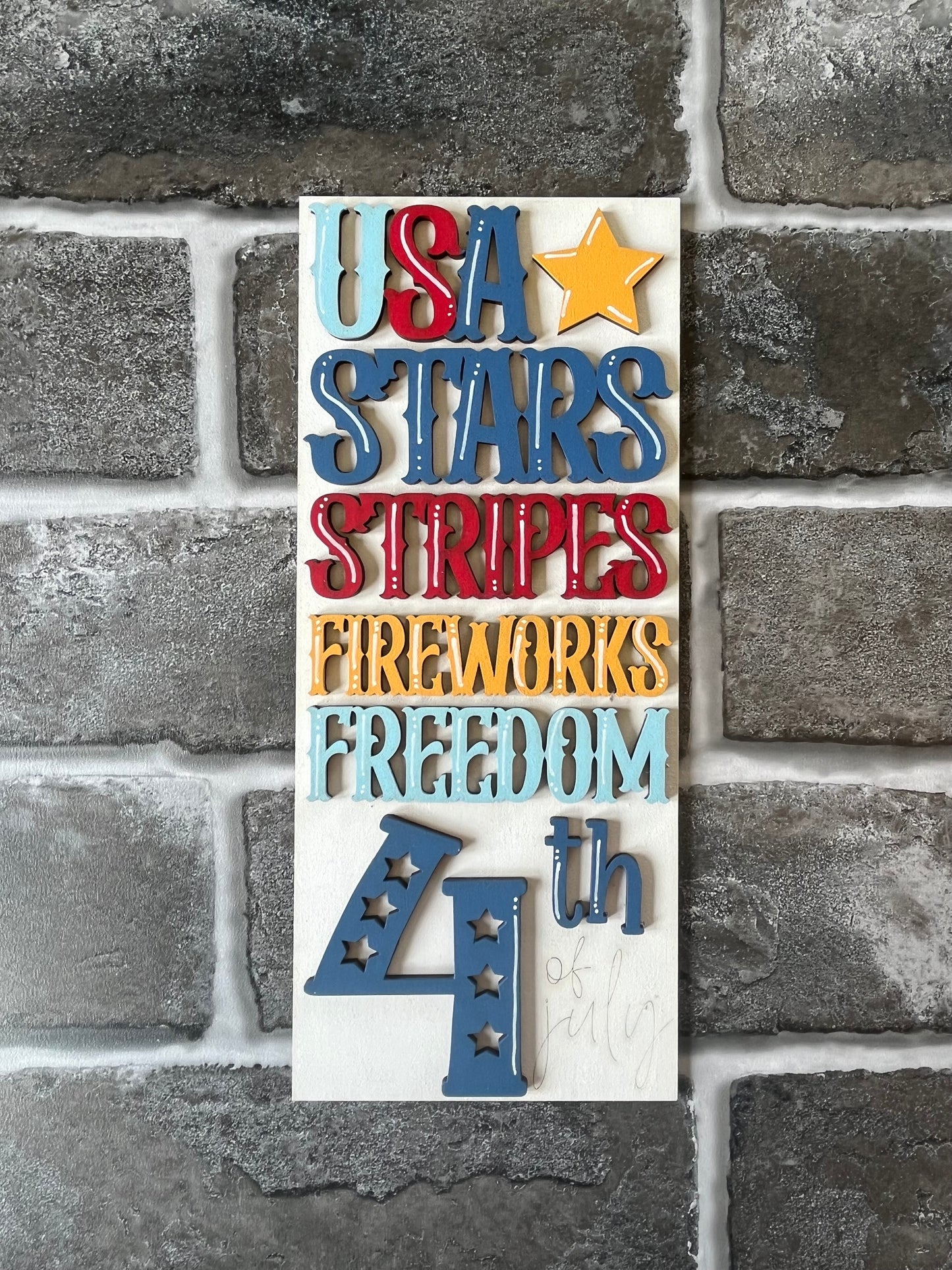 USA Stars Stripes Sign