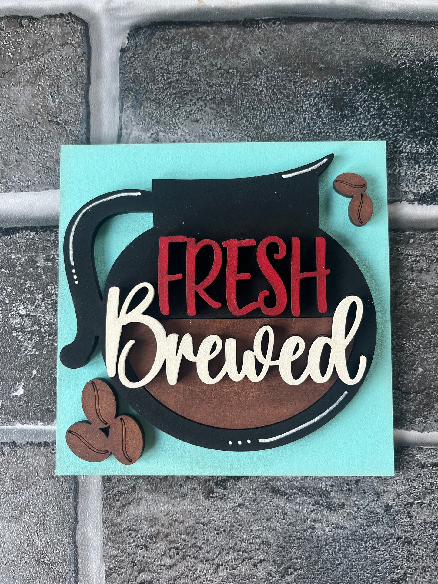 Fresh Brewed Coffee Pot Ladder Tile