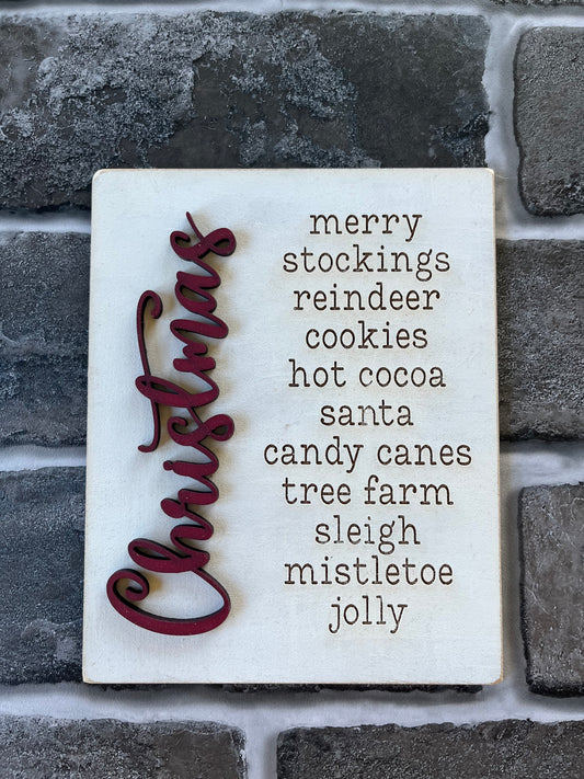 Christmas Words Sign