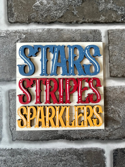 Stars Stripes Sparklers Ladder Tile