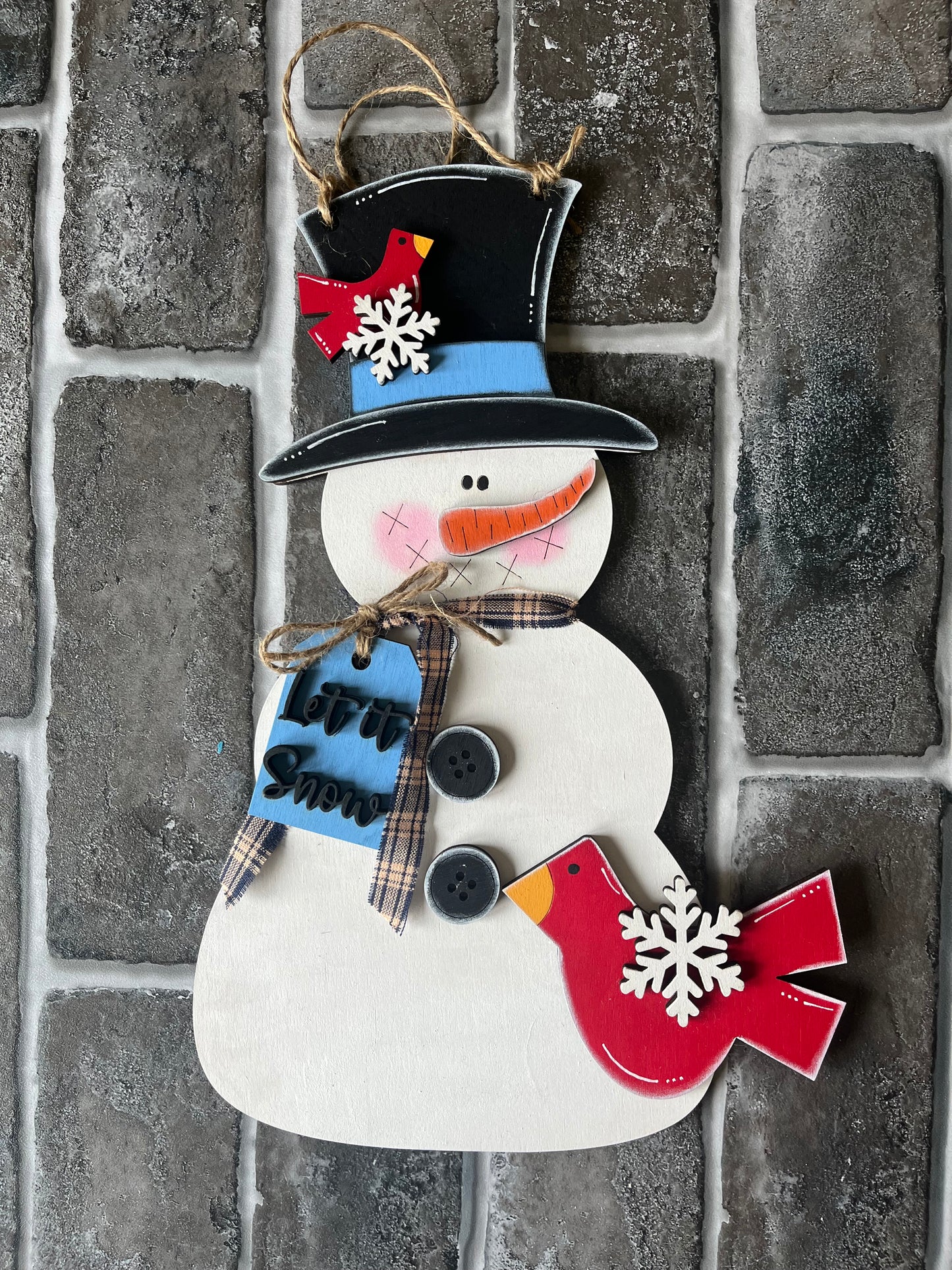 Let It Snow Snowman Door Hanger