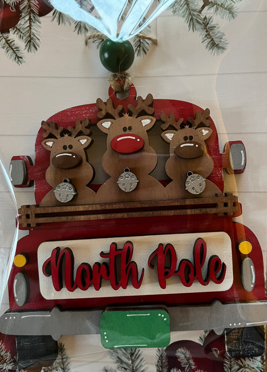 Reindeer Truck Ornament