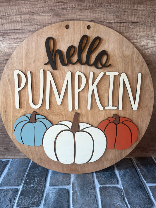 Three Pumpkin Door Hanger