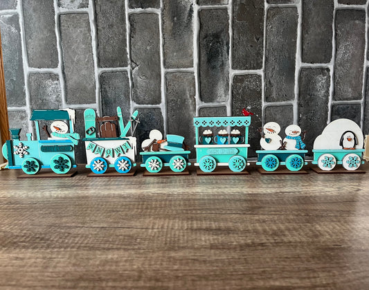 Snowman Train Shelf Sitter