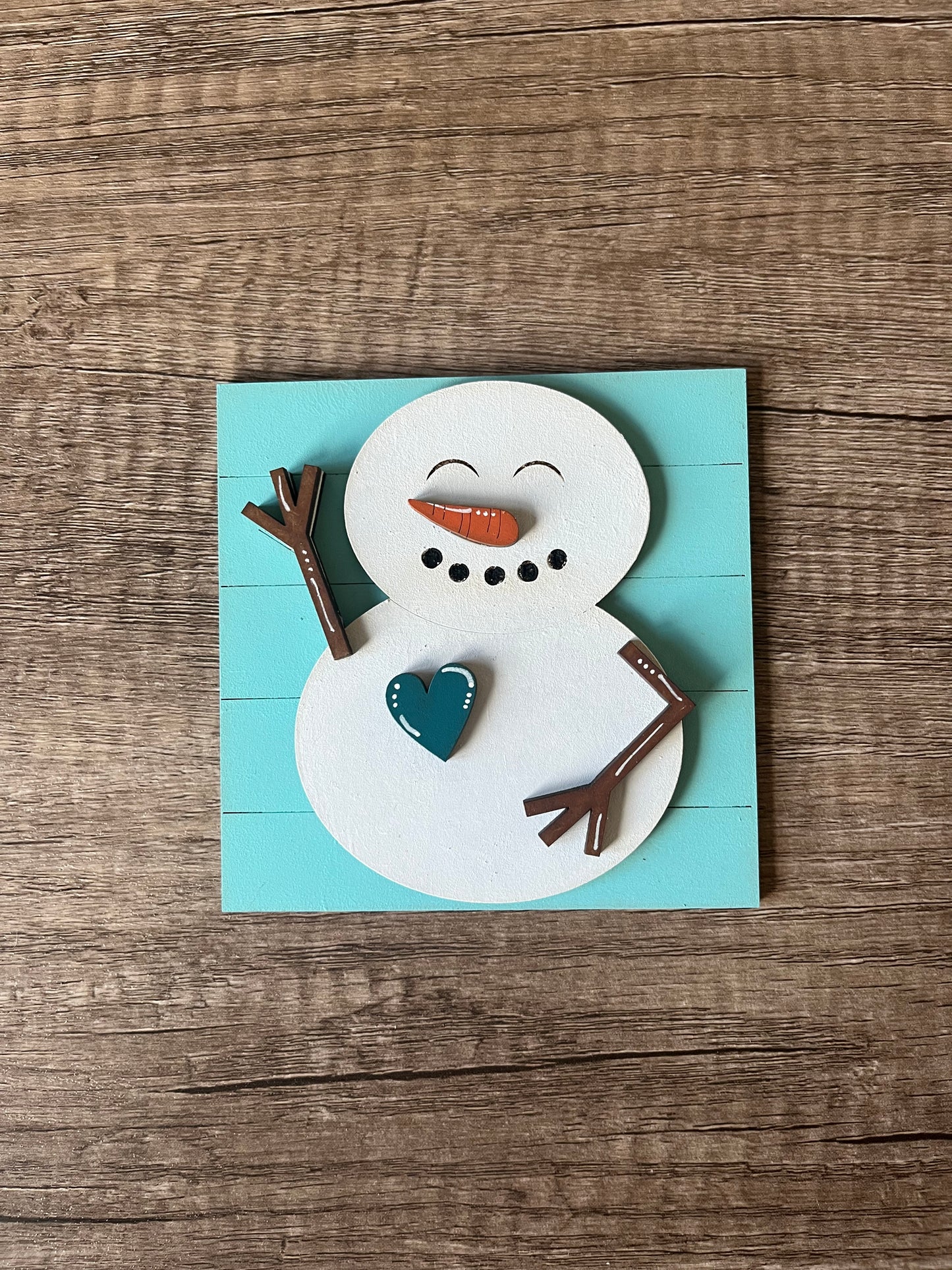 Snowman Heart Ladder Tile