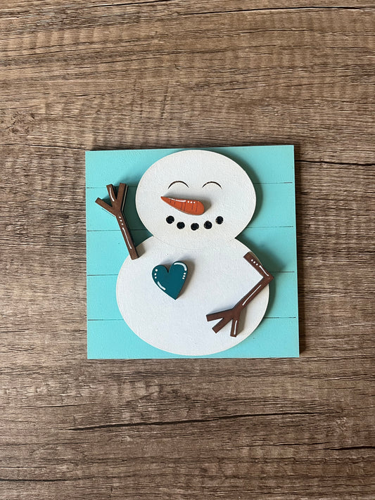 Snowman Heart Ladder Tile