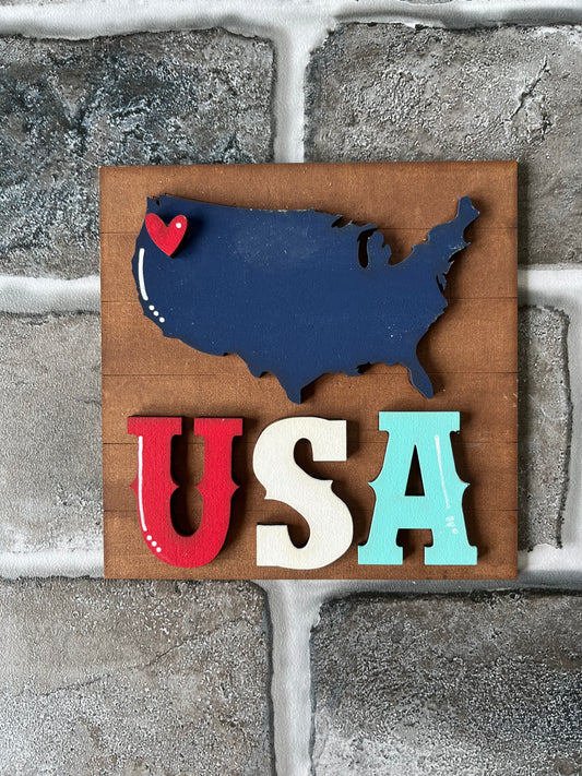 USA Map Ladder Tile