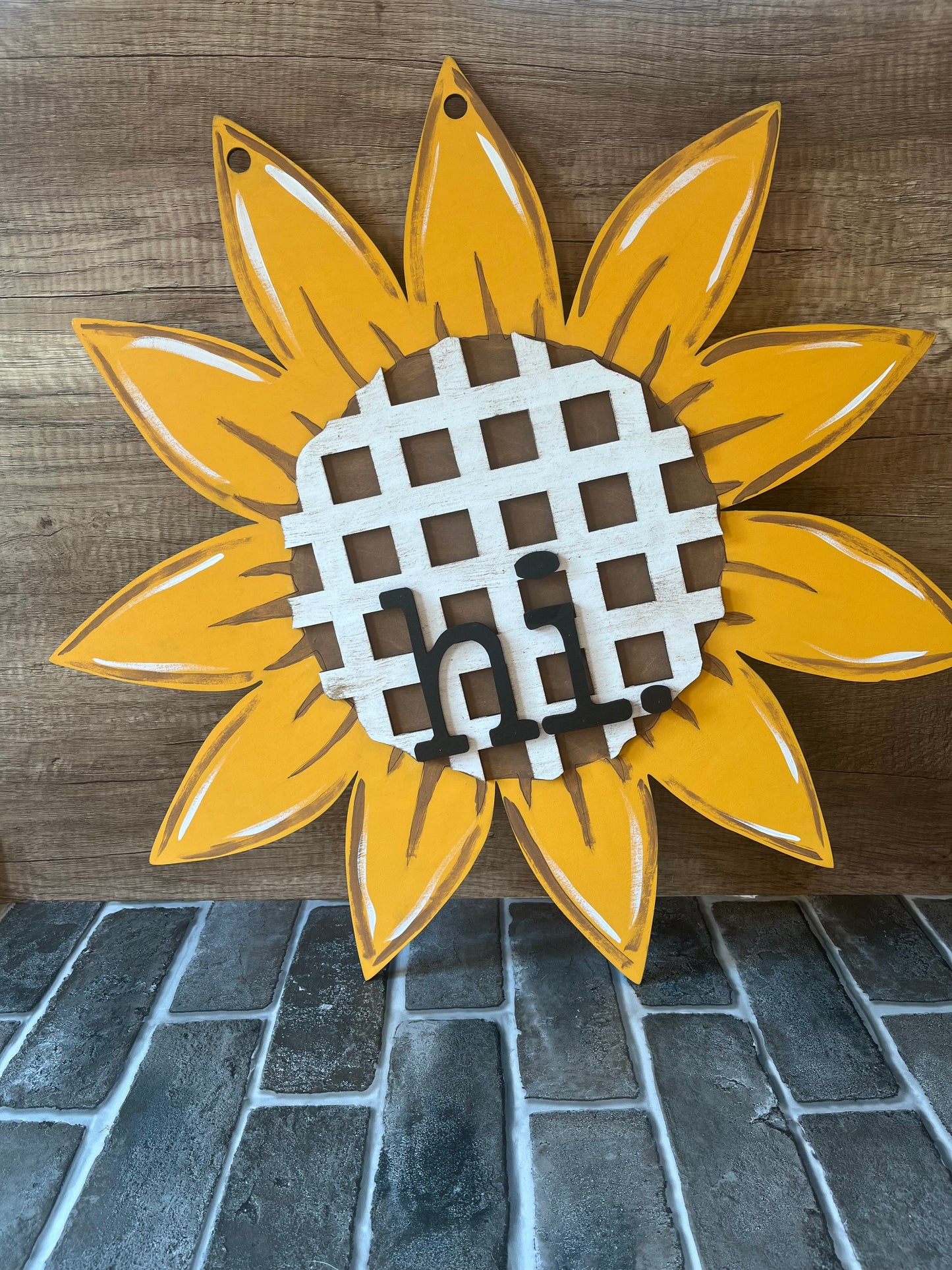 Hi Sunflower Door Hanger