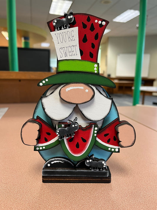 Watermelon Gnome Shelf Sitter