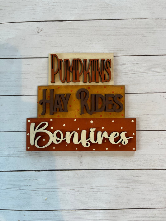 Pumpkin Word Stacker Shelf Sitter