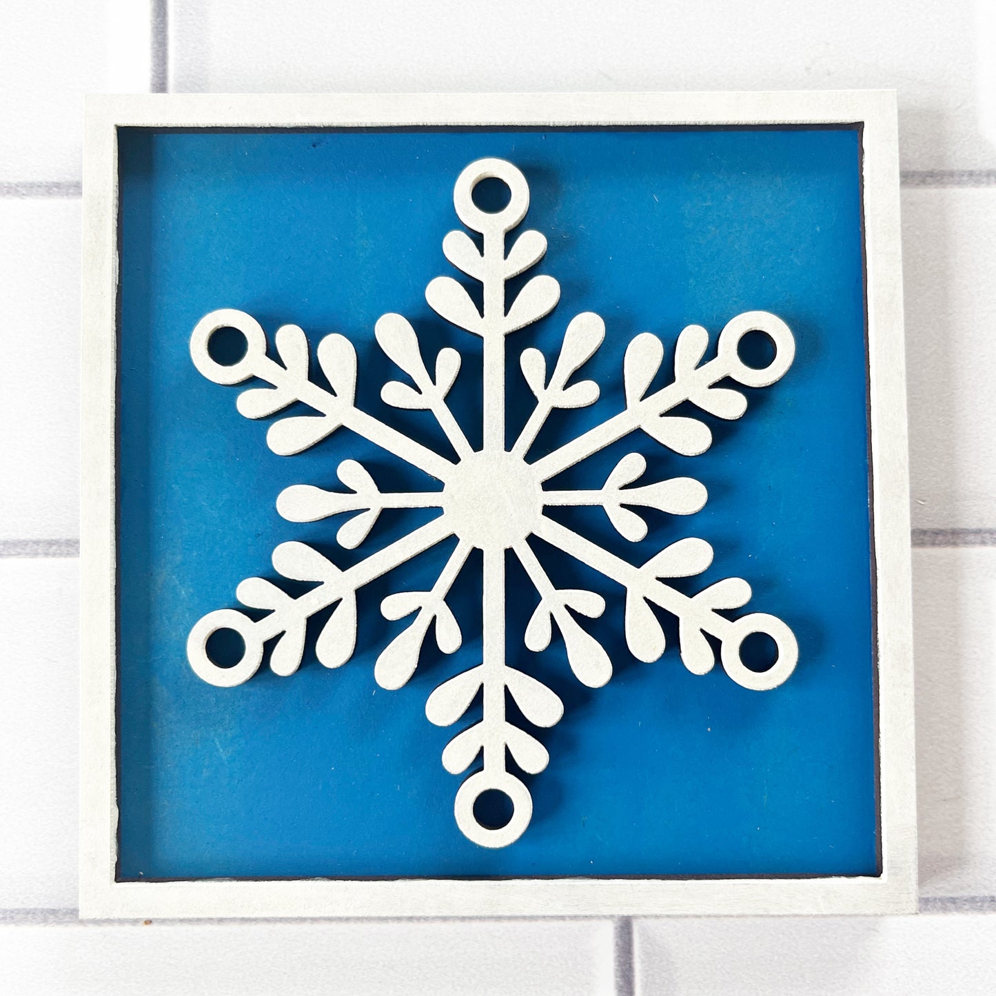 Blue Snowflake Ladder Tile