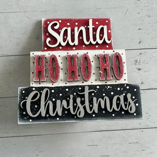 Santa Ho Ho Tiered Tray