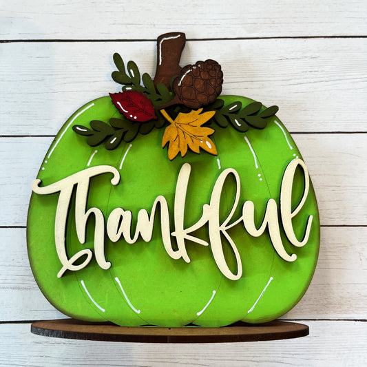 Green Thankful Shelf Sitter
