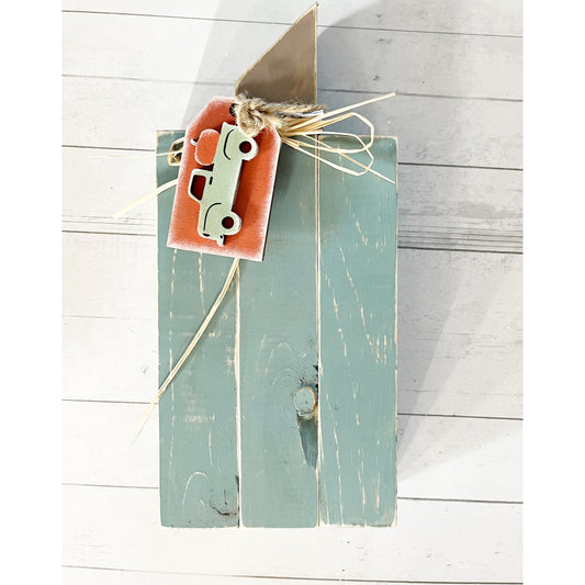 Large Wooden Pumpkin Shelf Sitter
