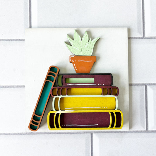 Book Stack Ladder Tile