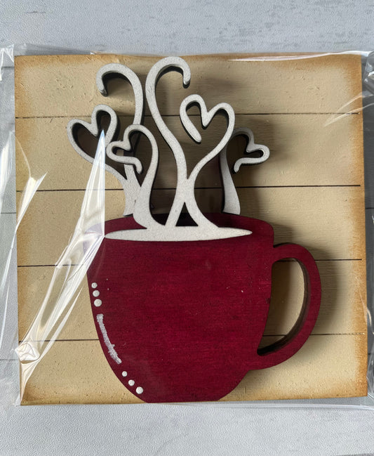 Red Coffee Cup Ladder Tile