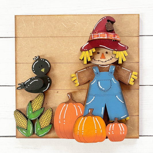 Corn Pumpkin Scarecrow Ladder Tile