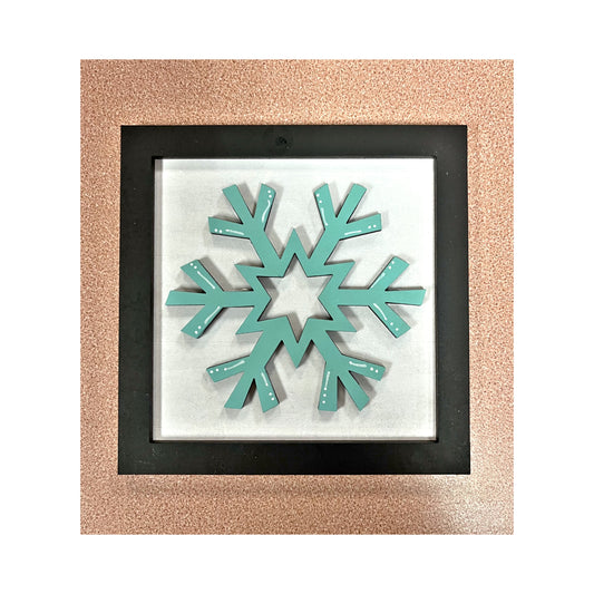 Framed Snowflake Ladder Tile