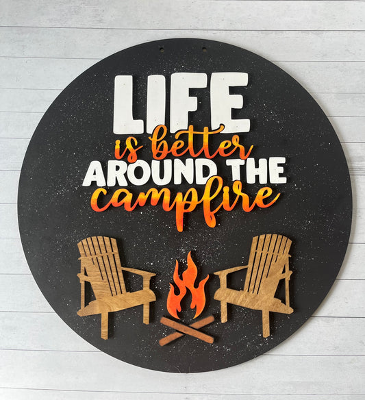 Life Campfire Door Hanger