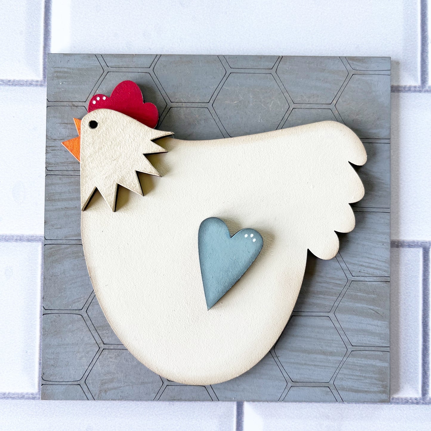 Heart Chicken Ladder Tile