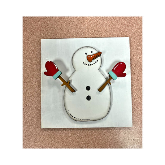 Snowman Gloves Ladder Tile