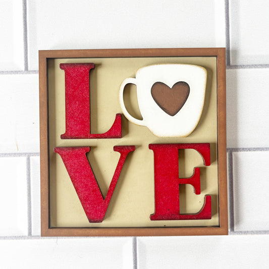Love Coffee Ladder Tile