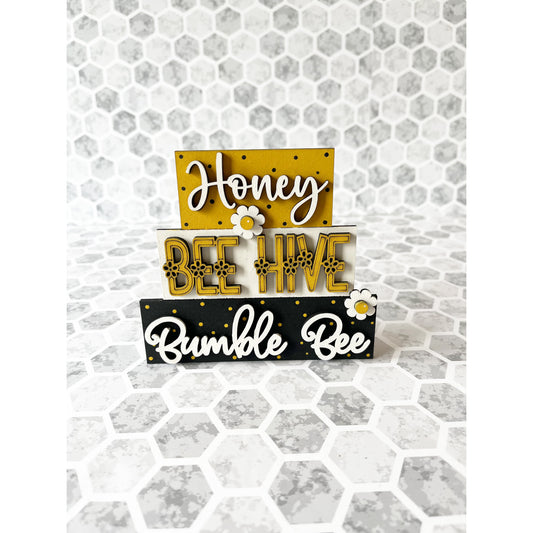 Bee Word Stacker Shelf Sitter