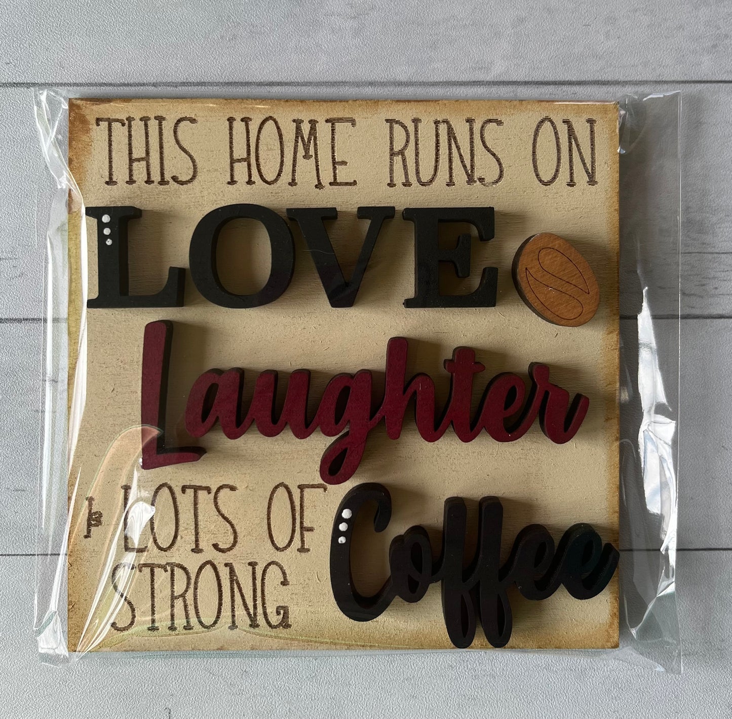 Love Laughter Coffee Ladder Tile