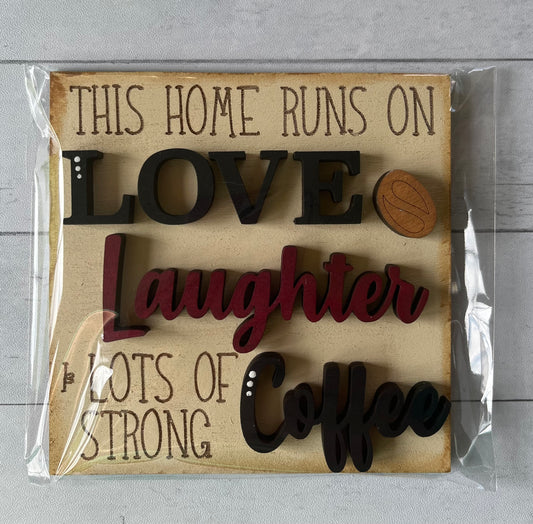 Love Laughter Coffee Ladder Tile