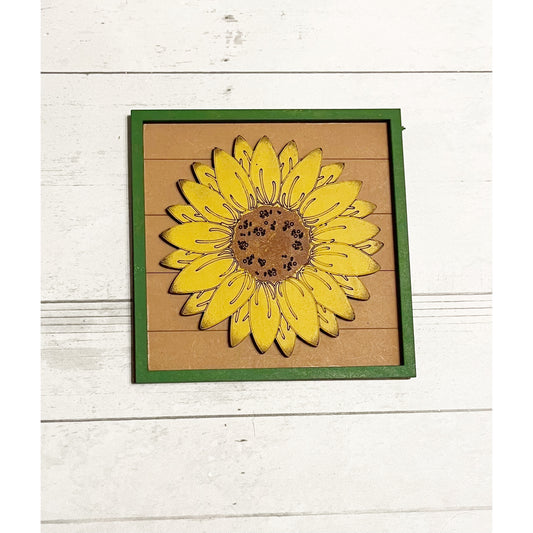 Framed Sunflower Ladder Tile