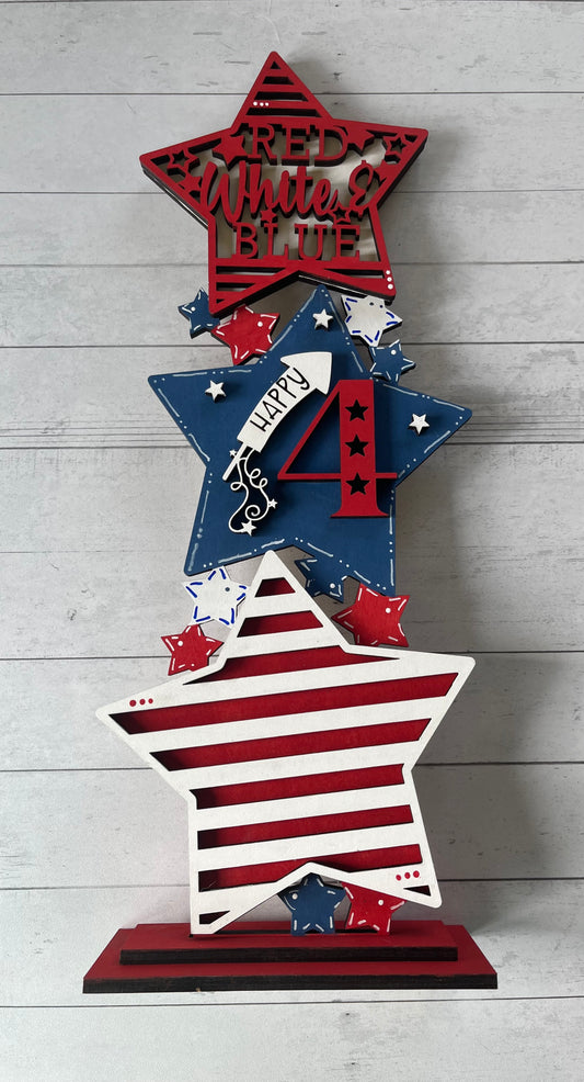 Red White Blue Shelf Sitter