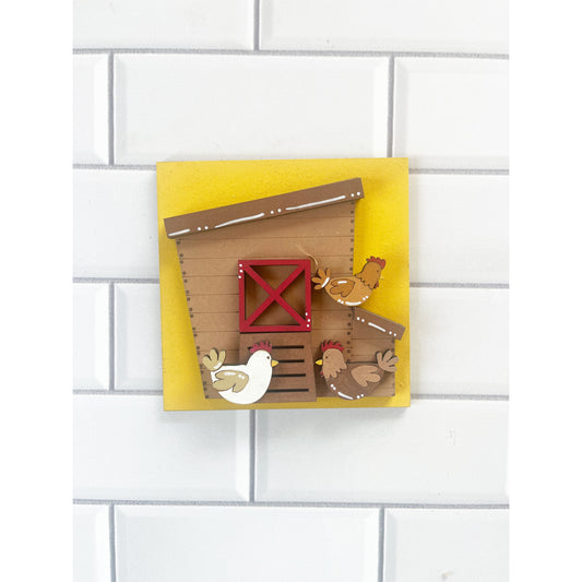 Yellow Chicken Coop Ladder Tile