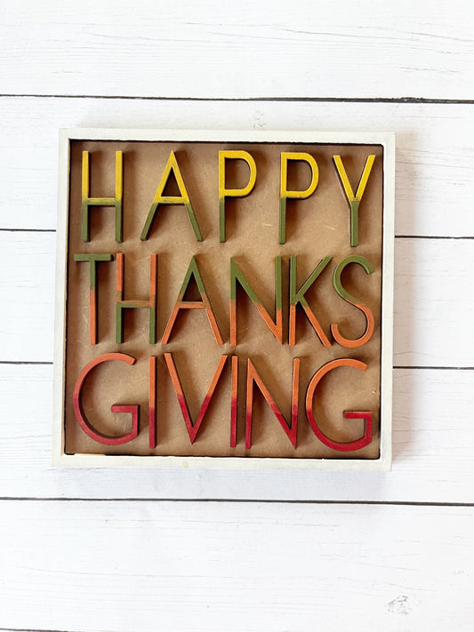 Ombré Happy Thanksgiving Ladder Tile