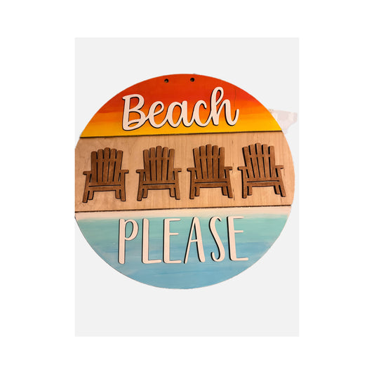 Beach Please Door Hanger(Medium)