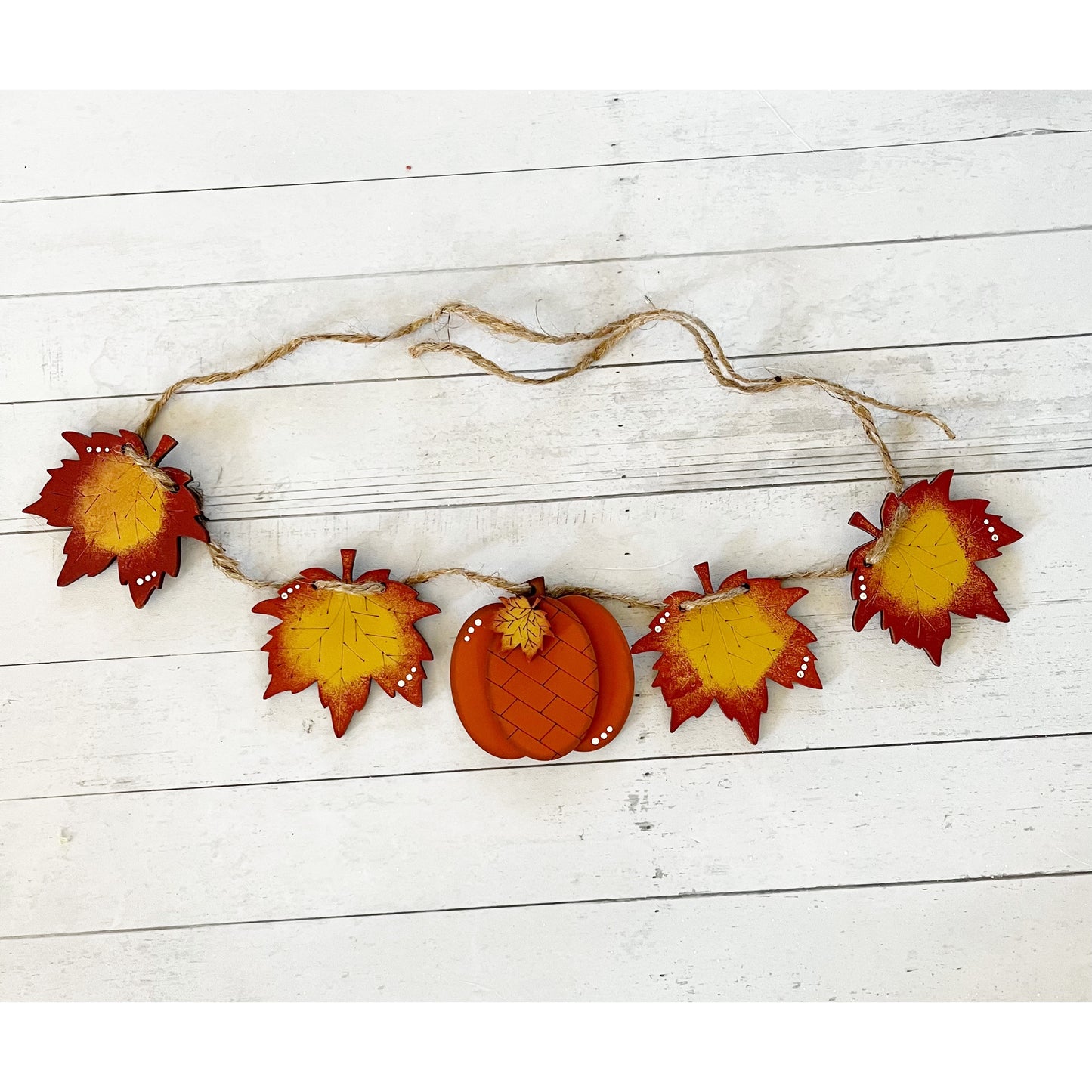 Pumpkin Leaves Banner Tiered Tray
