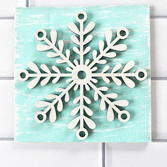 Aqua Snowflake Ladder Tile