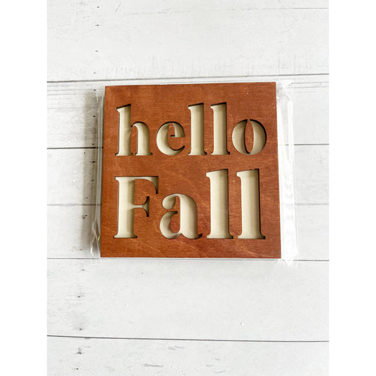 Hello Fall Stencil Ladder Tile