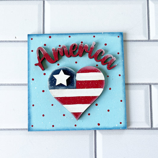 America Heart Ladder Tile