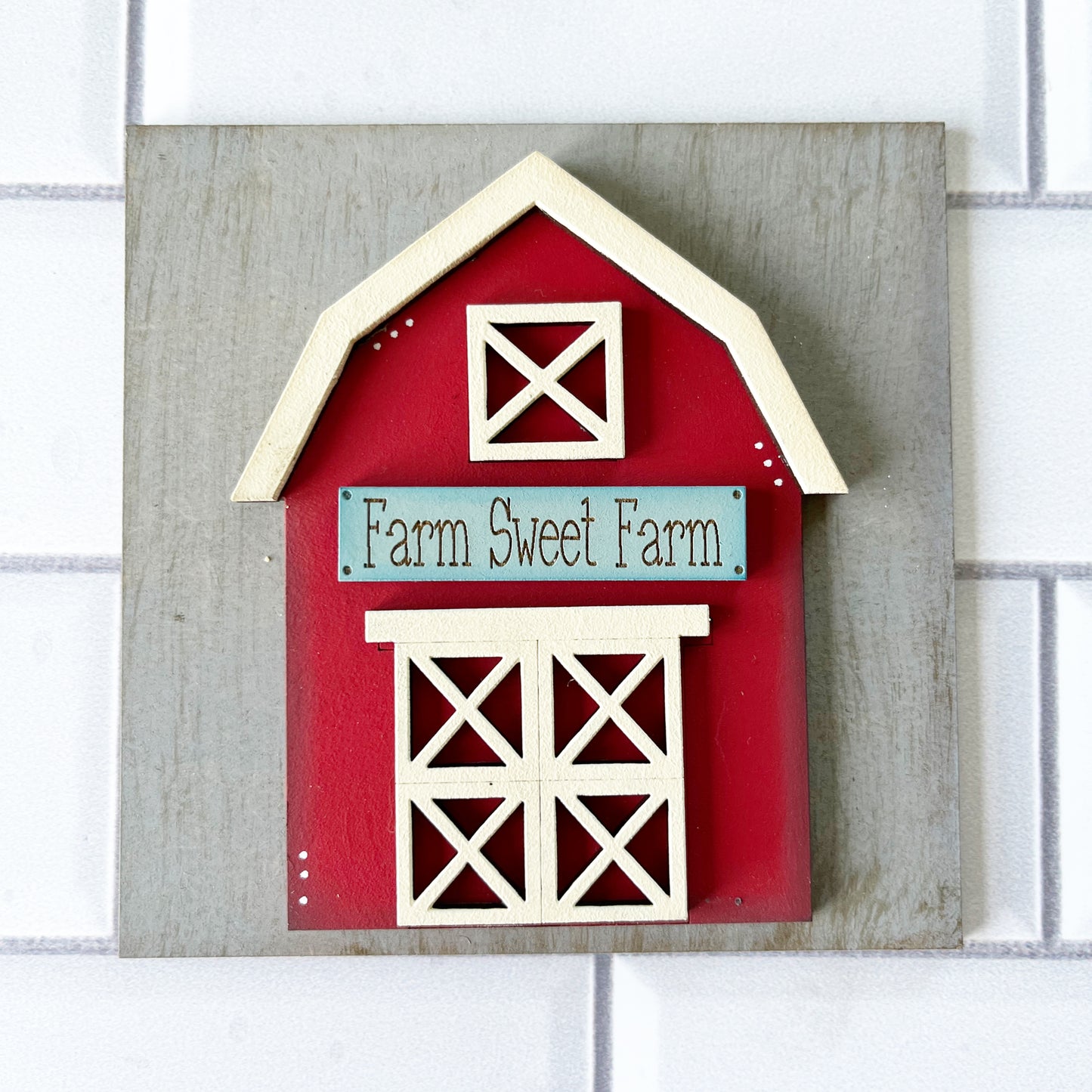 Red Barn Ladder Tile
