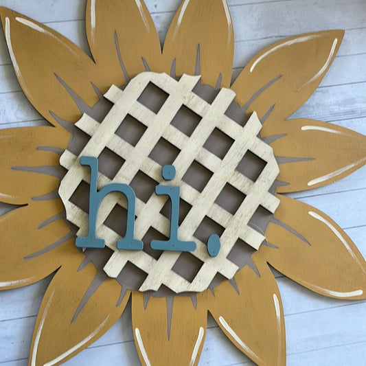Hi Sunflower Door Hanger