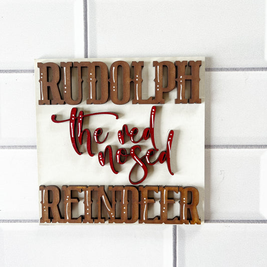 Rudolph Reindeer Ladder Tile