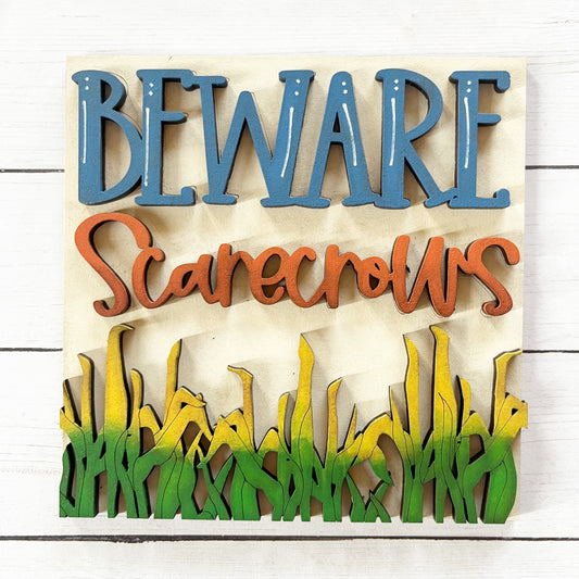 Beware Scarecrows Ladder Tile