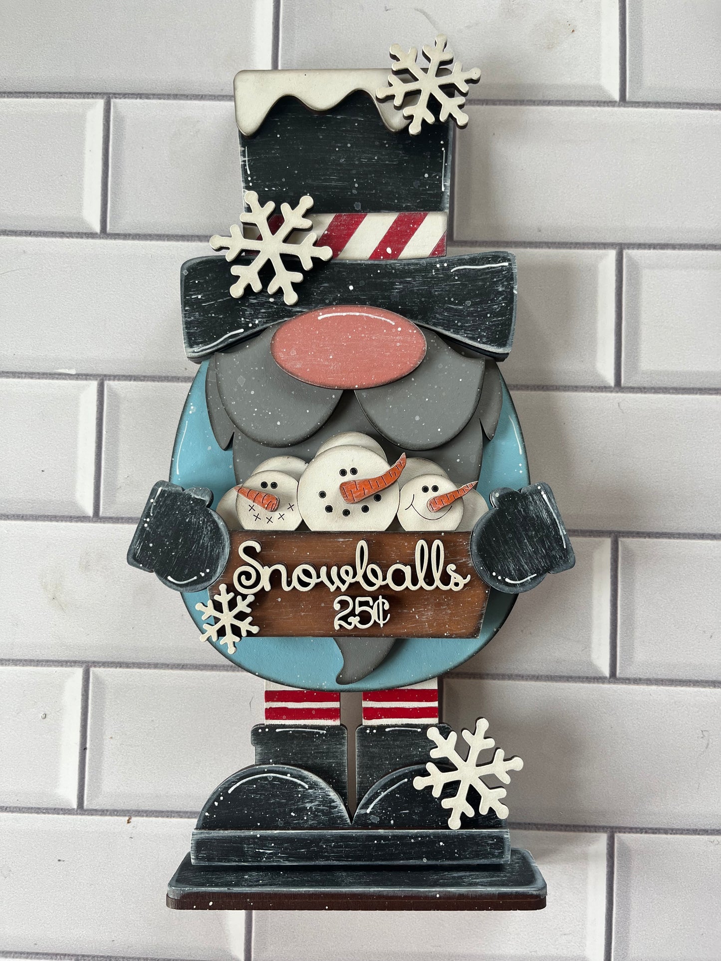 Large Snowman Gnome Shelf Sitter