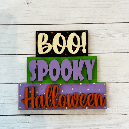 Boo Word Stacker Shelf Sitter
