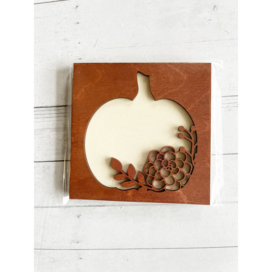 Pumpkin Flower Stencil Ladder Tile