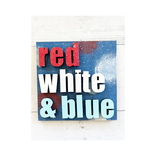 Red White Blue Ladder Tile