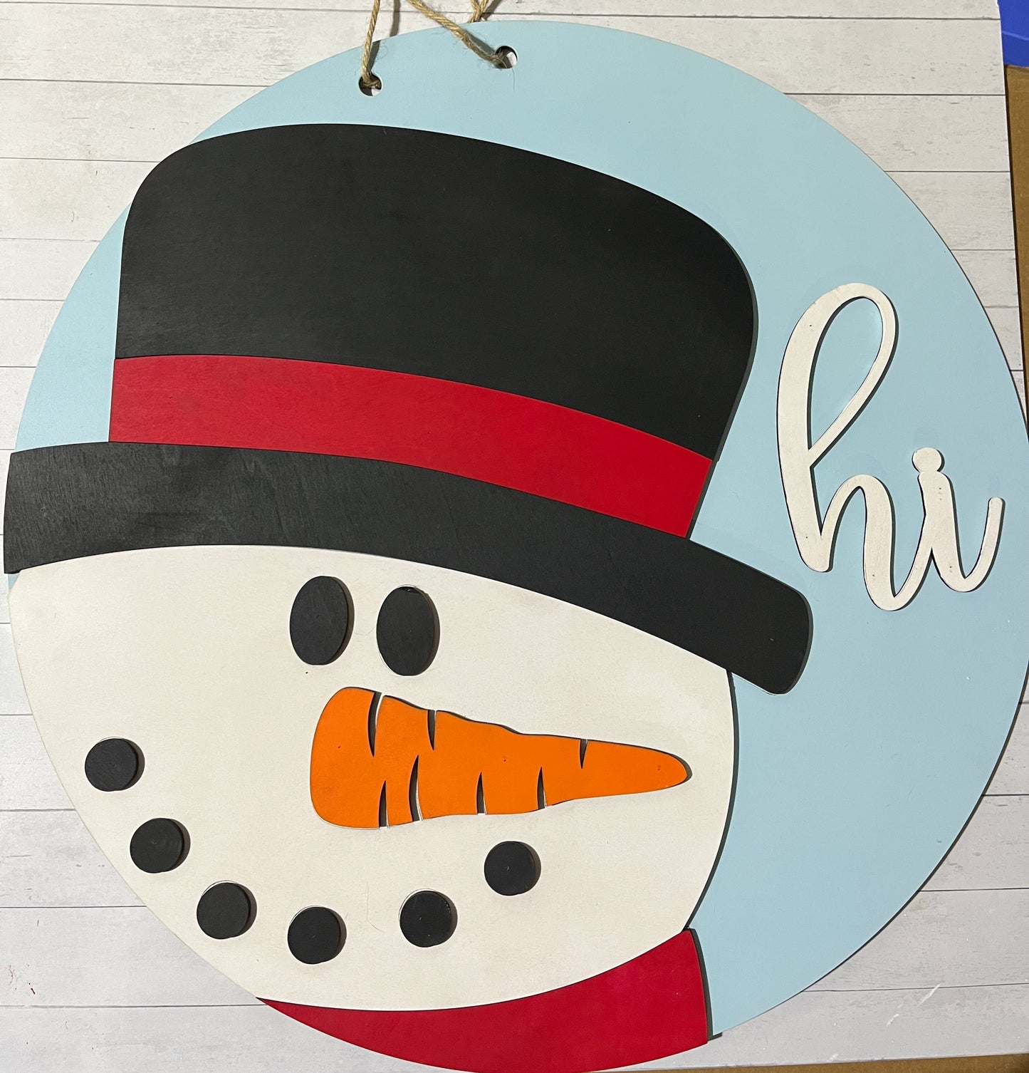 HI Snowman Door Hanger